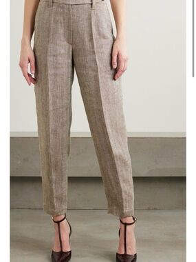 Zara Basic Light Gray 100% Linen Dress Pants size 4